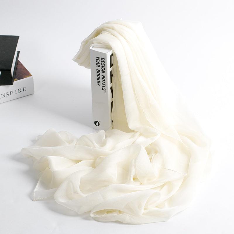 Pink Gradient Ladies Silk Scarf Spring Autumn Winter Shawl Long Gauze Scarf