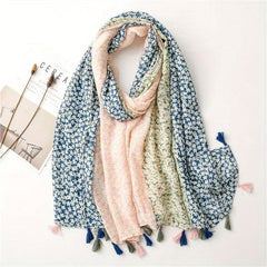Daisy Printed Scarf Soft Floral Sunscreen Shawl Wrap Tassel Shawl Scarf