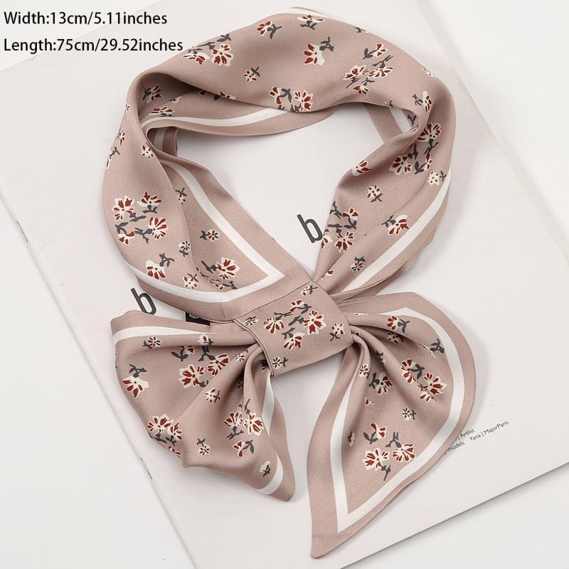 Polka Dots Print Skinny Silk Scarf Women's Neck Scarves