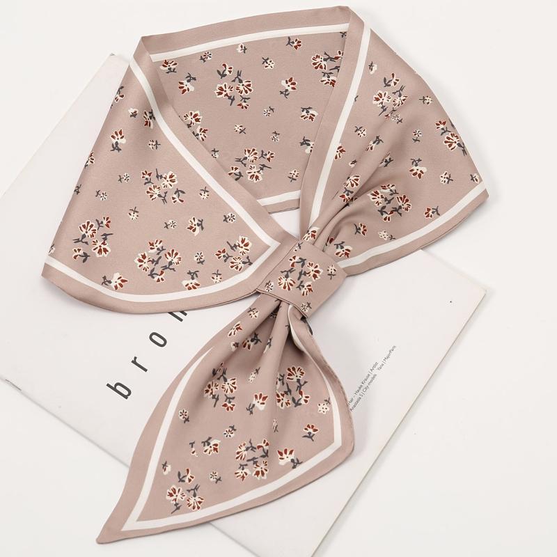 Polka Dots Print Skinny Silk Scarf Women's Neck Scarves