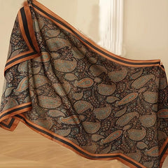 Paisley Print Silk Scarf Women Windproof Head Wrap
