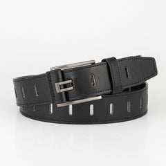 Casual Men's PU Leather Belt with Wide Stitch Buckle