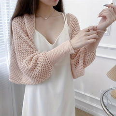 Honeycomb Hollow Shawl Knitted Wrap Breathable Warm Cape