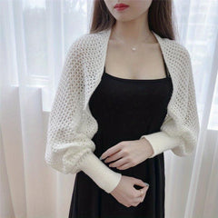 Honeycomb Hollow Shawl Knitted Wrap Breathable Warm Cape