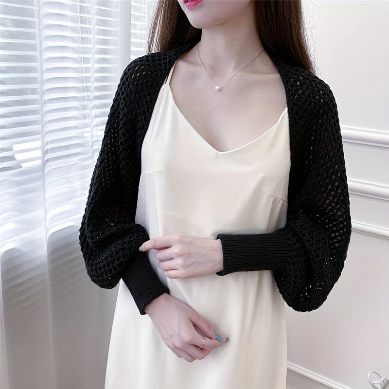 Honeycomb Hollow Shawl Knitted Wrap Breathable Warm Cape