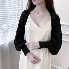 Honeycomb Hollow Shawl Knitted Wrap Breathable Warm Cape