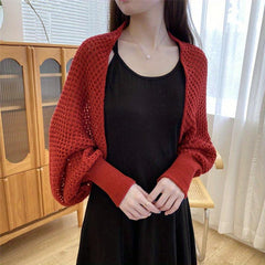 Honeycomb Hollow Shawl Knitted Wrap Breathable Warm Cape