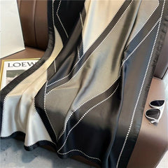 Geometric Block Scarf Gray Breathable Sunscreen Shawl Windproof