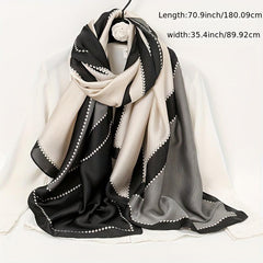 Geometric Block Scarf Gray Breathable Sunscreen Shawl Windproof