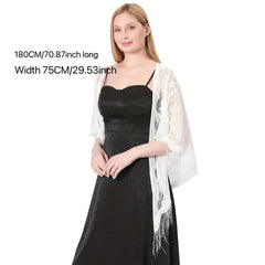 Hollow Out Tassel Shawl Thin Breathable Triangle Scarf Wraps Solid Cape