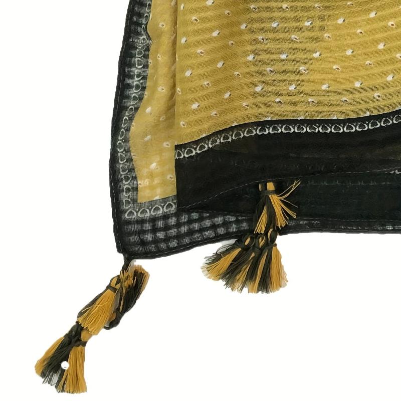 Vintage Paisley Print Scarf Block Casual Tassel Shawl Women Windproof Head Wrap