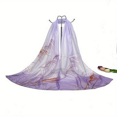 Reed Pattern Scarf Chiffon Shawl Scarf Wrap Casual Head Wrap