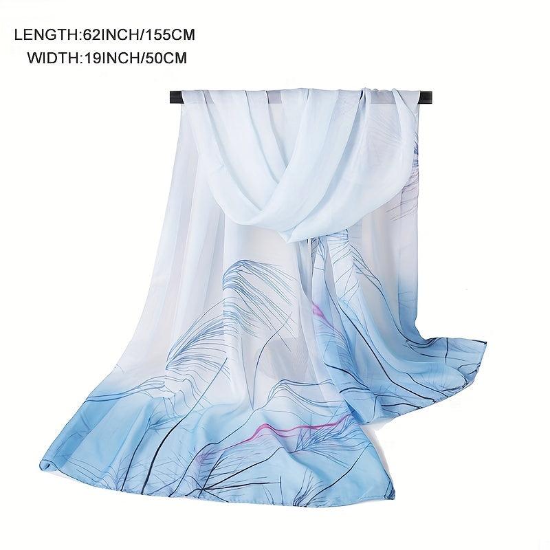 Reed Pattern Scarf Chiffon Shawl Scarf Wrap Casual Head Wrap