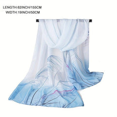 Reed Pattern Scarf Chiffon Shawl Scarf Wrap Casual Head Wrap