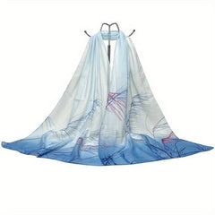 Reed Pattern Scarf Chiffon Shawl Scarf Wrap Casual Head Wrap