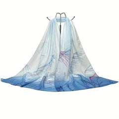Reed Pattern Scarf Chiffon Shawl Scarf Wrap Casual Head Wrap