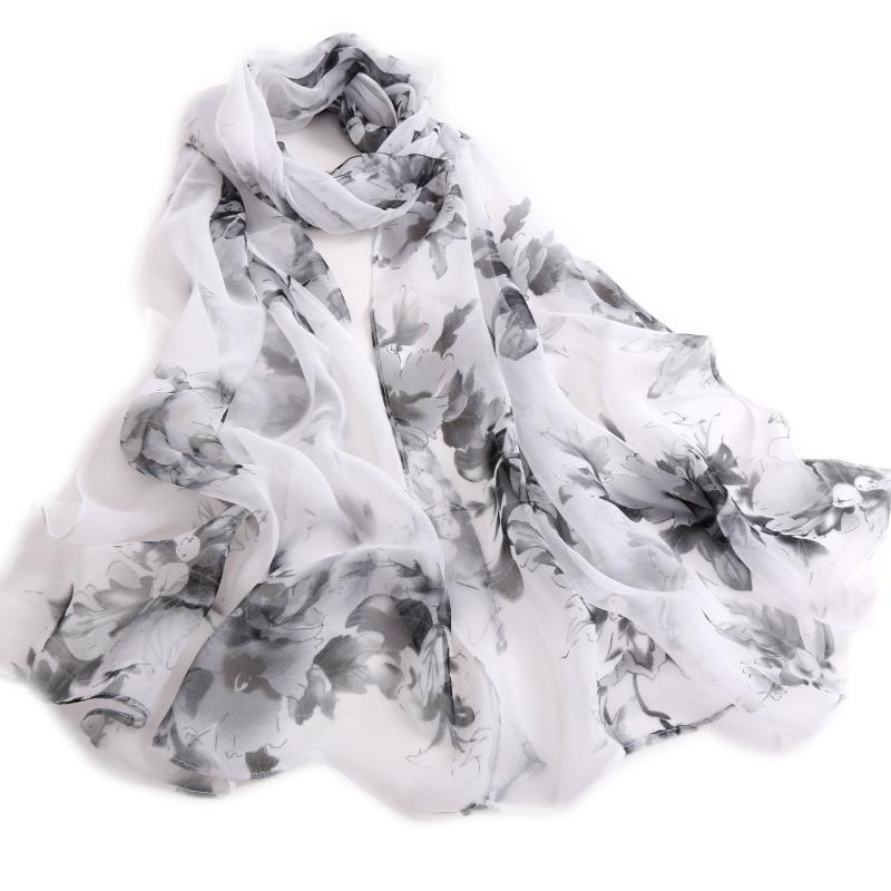 Floral Peach Blossom Print Lightweight Women's Scarf