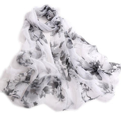 Floral Peach Blossom Print Lightweight Women's Scarf