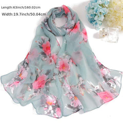 Floral Peach Blossom Print Lightweight Women's Scarf
