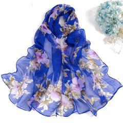 Floral Peach Blossom Print Lightweight Women's Scarf