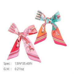Twill Horse Silk Scarf Hair Band Bowknot Bag Handle Ribbon Hand Gift Straps