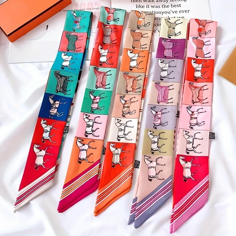 Twill Horse Silk Scarf Hair Band Bowknot Bag Handle Ribbon Hand Gift Straps