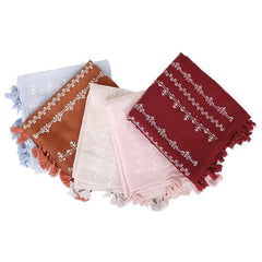 Casual Printed Fringe Scarf Women's Retro Solid Warm Shawl