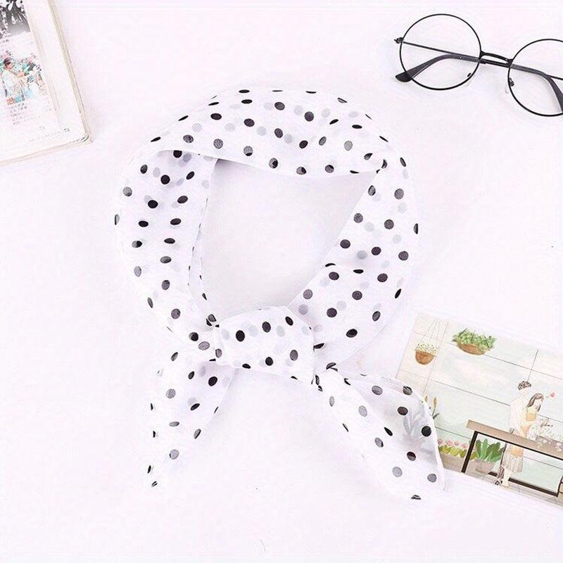 65cm Chiffon Polka Dot Print Scarf Casual Square Scarf Bandana