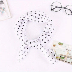 65cm Chiffon Polka Dot Print Scarf Casual Square Scarf Bandana