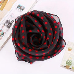 65cm Chiffon Polka Dot Print Scarf Casual Square Scarf Bandana