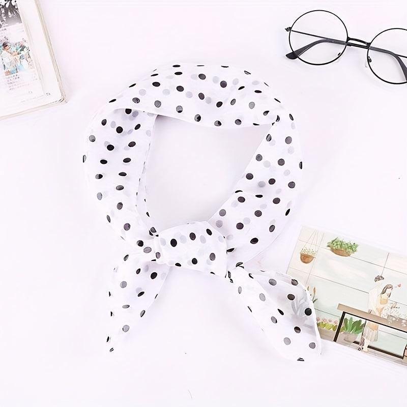 65cm Chiffon Polka Dot Print Scarf Casual Square Scarf Bandana
