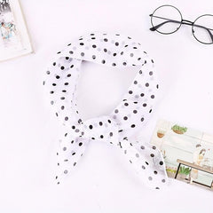65cm Chiffon Polka Dot Print Scarf Casual Square Scarf Bandana