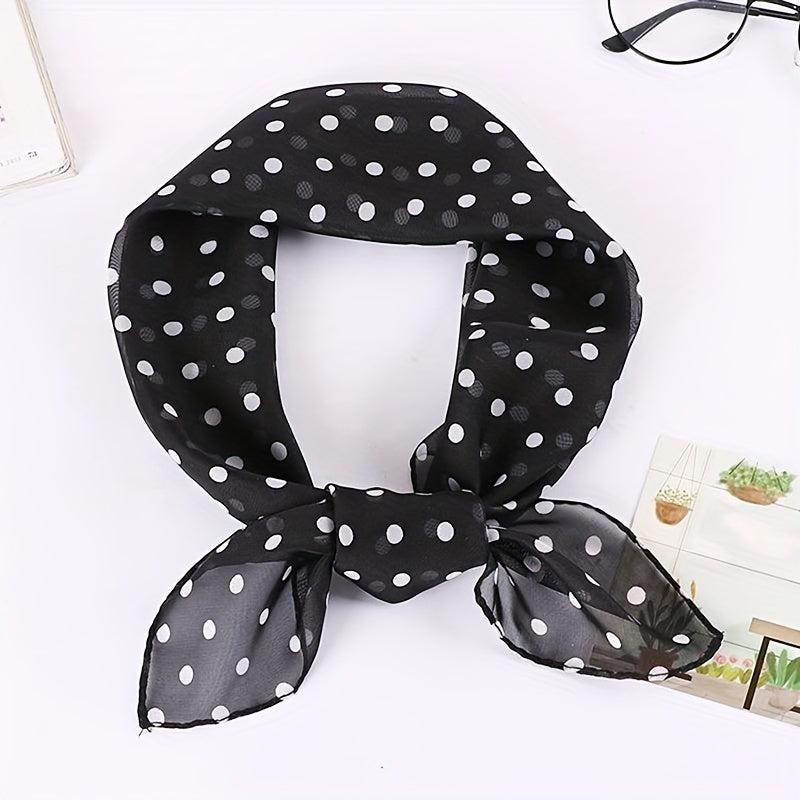 65cm Chiffon Polka Dot Print Scarf Casual Square Scarf Bandana