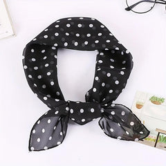 65cm Chiffon Polka Dot Print Scarf Casual Square Scarf Bandana