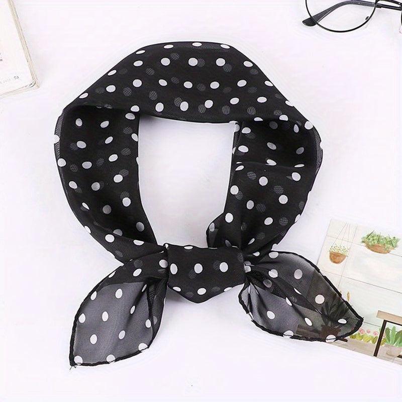 65cm Chiffon Polka Dot Print Scarf Casual Square Scarf Bandana