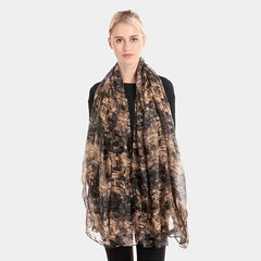 Women's Printed Shawl Silk Scarf Windproof Warm Turban