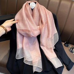 Chiffon Scarf Sunproof Shawl Thin Breathable for Spring & Summer