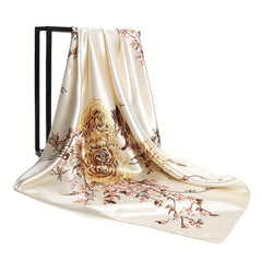 Flower Print Shawl Casual Bandana Satin Silk Square Scarf Head Wrap