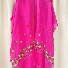 Boho Flower Embroidery Shawl Sunscreen Bikini Cover Up
