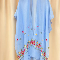 Boho Flower Embroidery Shawl Sunscreen Bikini Cover Up