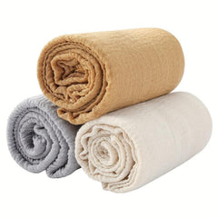 3pcs Solid Raw Trim Rushed Scarves for Daily Decoration Gift
