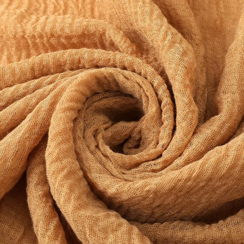 3pcs Solid Raw Trim Rushed Scarves for Daily Decoration Gift