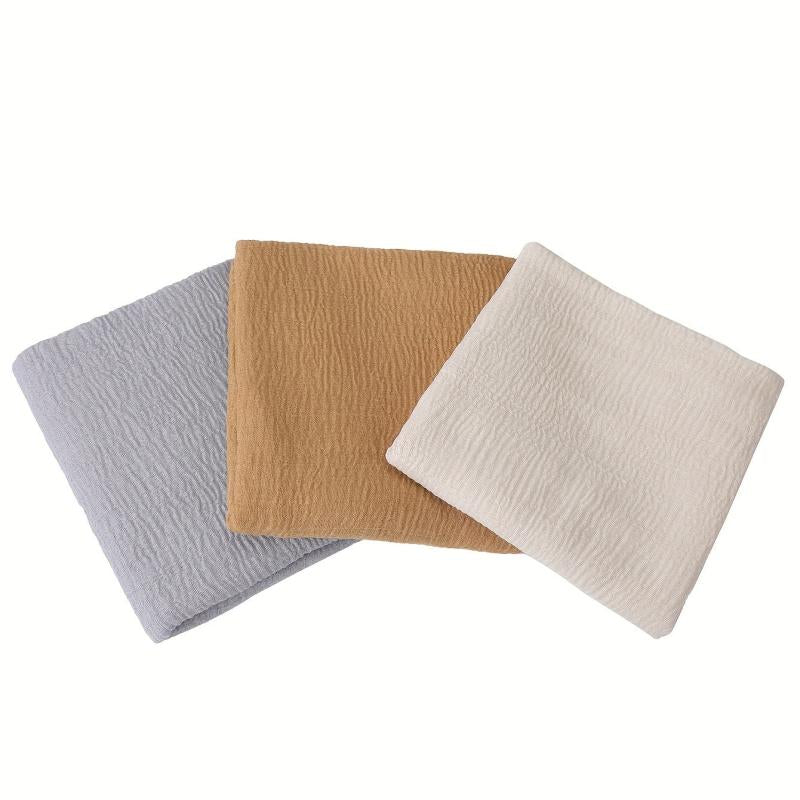 3pcs Solid Raw Trim Rushed Scarves for Daily Decoration Gift