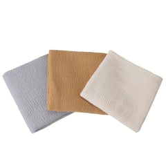3pcs Solid Raw Trim Rushed Scarves for Daily Decoration Gift