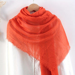 Thin Breathable Bandana Wrinkle Raw Edge Shawl Casual Outdoor