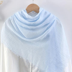 Thin Breathable Bandana Wrinkle Raw Edge Shawl Casual Outdoor