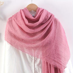 Thin Breathable Bandana Wrinkle Raw Edge Shawl Casual Outdoor