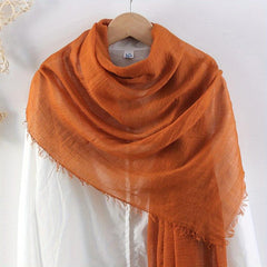 Thin Breathable Bandana Wrinkle Raw Edge Shawl Casual Outdoor