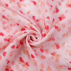 Pink Heart Print Tassel Scarf Shawl Head Wrap Sunscreen Travel Beach Towel