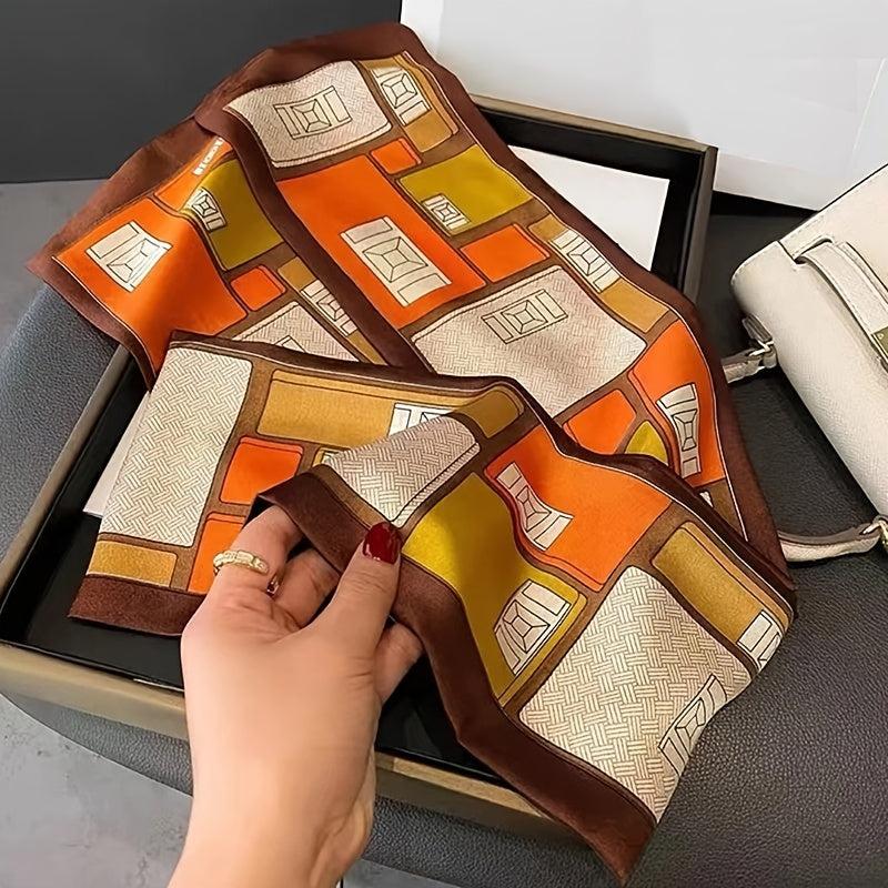 Print Silk Scarf for Women Long Neck Hair Skinny Tie Scarves